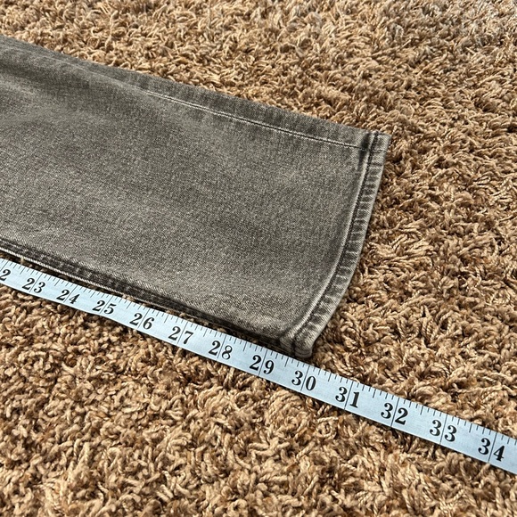 Express High Waisted Ripped Pearl Embellishment Modern Straight Jeans - Picture 16 of 16